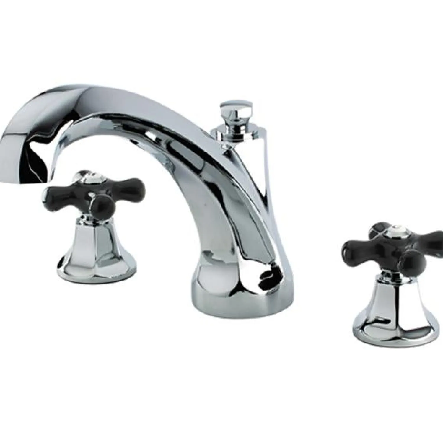 Hot Metropolitan Onyx Traditional Roman Tub Filler with Black Porcelain Cross Handle Tub Faucets