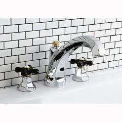 Hot Metropolitan Onyx Traditional Roman Tub Filler with Black Porcelain Cross Handle Tub Faucets