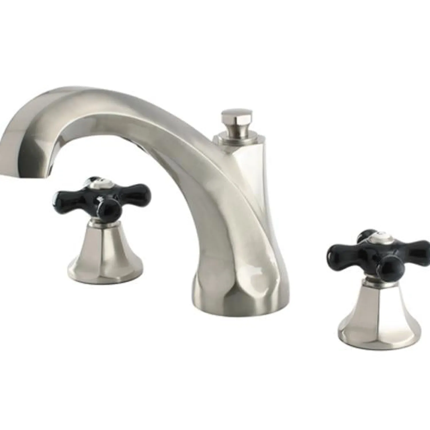Hot Metropolitan Onyx Traditional Roman Tub Filler with Black Porcelain Cross Handle Tub Faucets