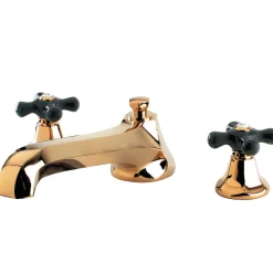 Sale Metropolitan Onyx Roman Tub Filler with Black Porcelain Cross Handle Tub Faucets