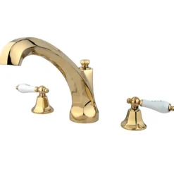 New Metropolitan Roman Tub Filler with Porcelain Lever Handles Tub Faucets