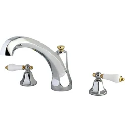 New Metropolitan Roman Tub Filler with Porcelain Lever Handles Tub Faucets
