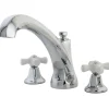 Metropolitan Roman Tub Filler with Porcelain Cross Handles Tub Faucets