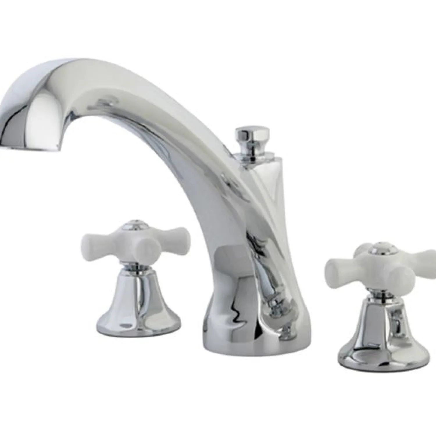 Metropolitan Roman Tub Filler with Porcelain Cross Handles Tub Faucets