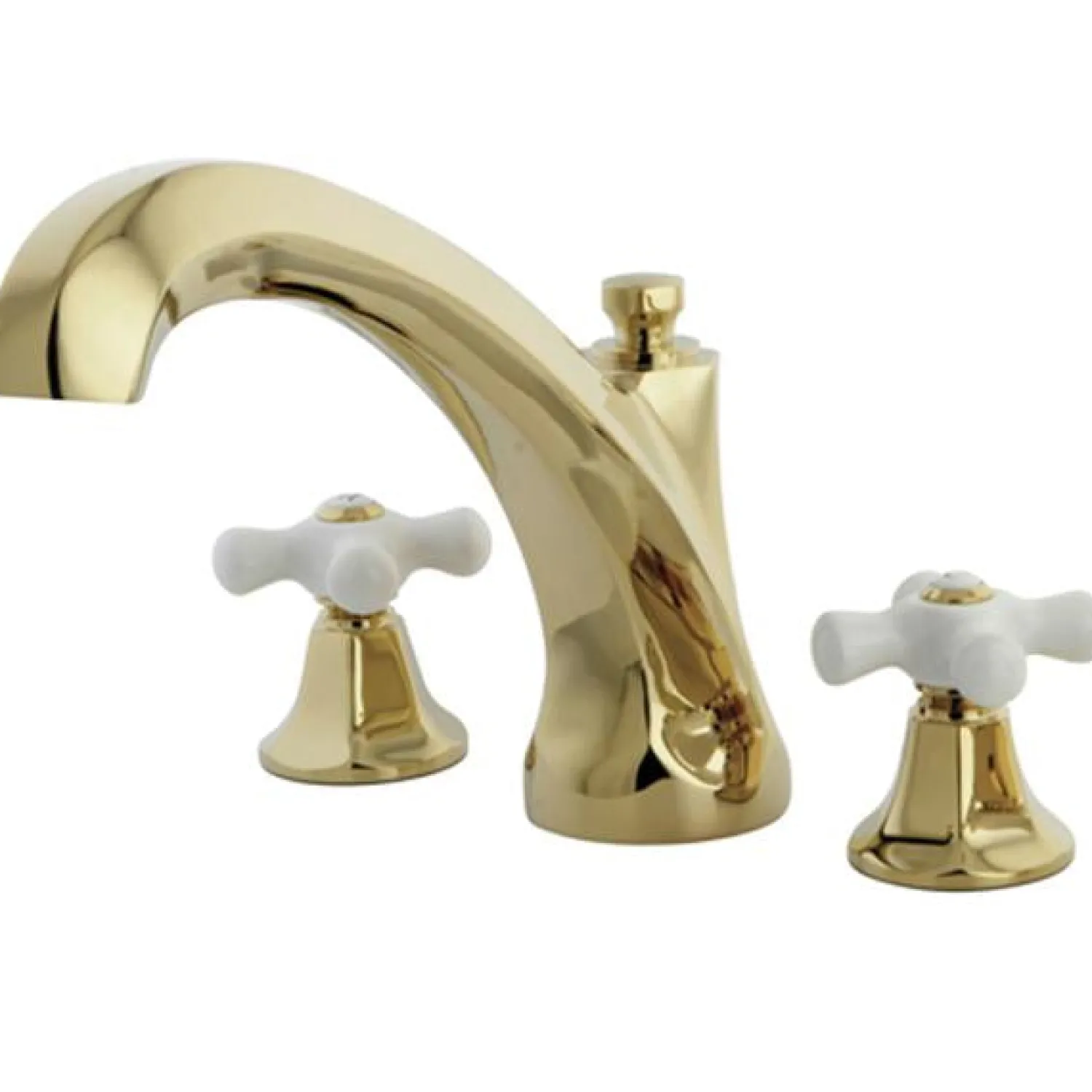 Metropolitan Roman Tub Filler with Porcelain Cross Handles Tub Faucets