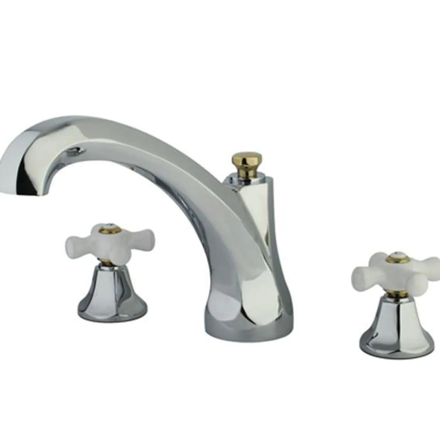 Metropolitan Roman Tub Filler with Porcelain Cross Handles Tub Faucets