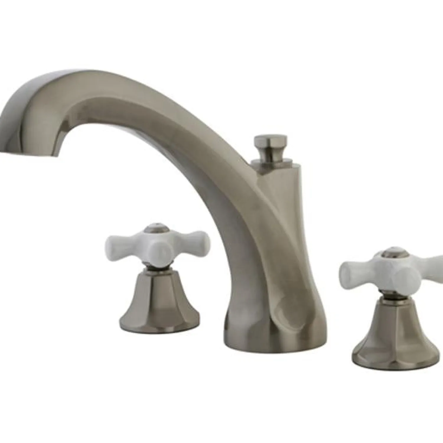 Metropolitan Roman Tub Filler with Porcelain Cross Handles Tub Faucets
