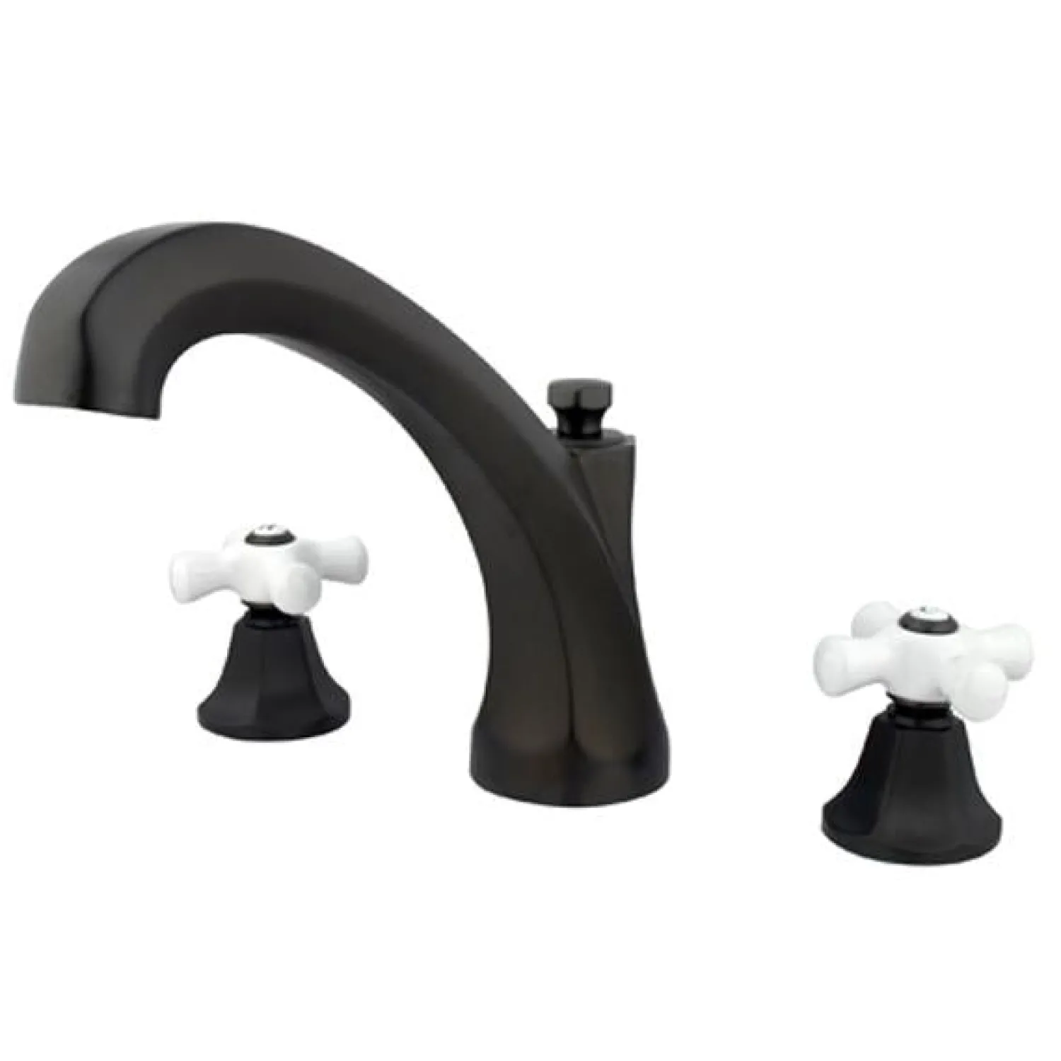 Metropolitan Roman Tub Filler with Porcelain Cross Handles Tub Faucets