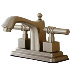 Online Milano 4" Centerset Two Handle Deck Mount Lavatory Faucet with Brass Pop-up 4" Center Set