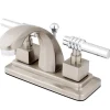 Hot Milano 4" Centerset Two Handle Lavatory Faucet with Brass Pop-up 4" Center Set