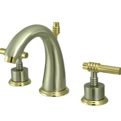 Outlet Milano 8" to 16" Widespread Two Handle Lavatory Faucet with Brass Pop-up 8" Widespread