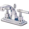 Clearance Milano Two Handle 4" Centerset Lavatory Faucet with Brass Pop-up 4" Center Set