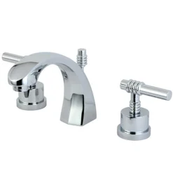 Milano Two Handle Deck Mount 8" to 16" Widespread Lavatory Faucet with Brass Pop-up 8" Widespread