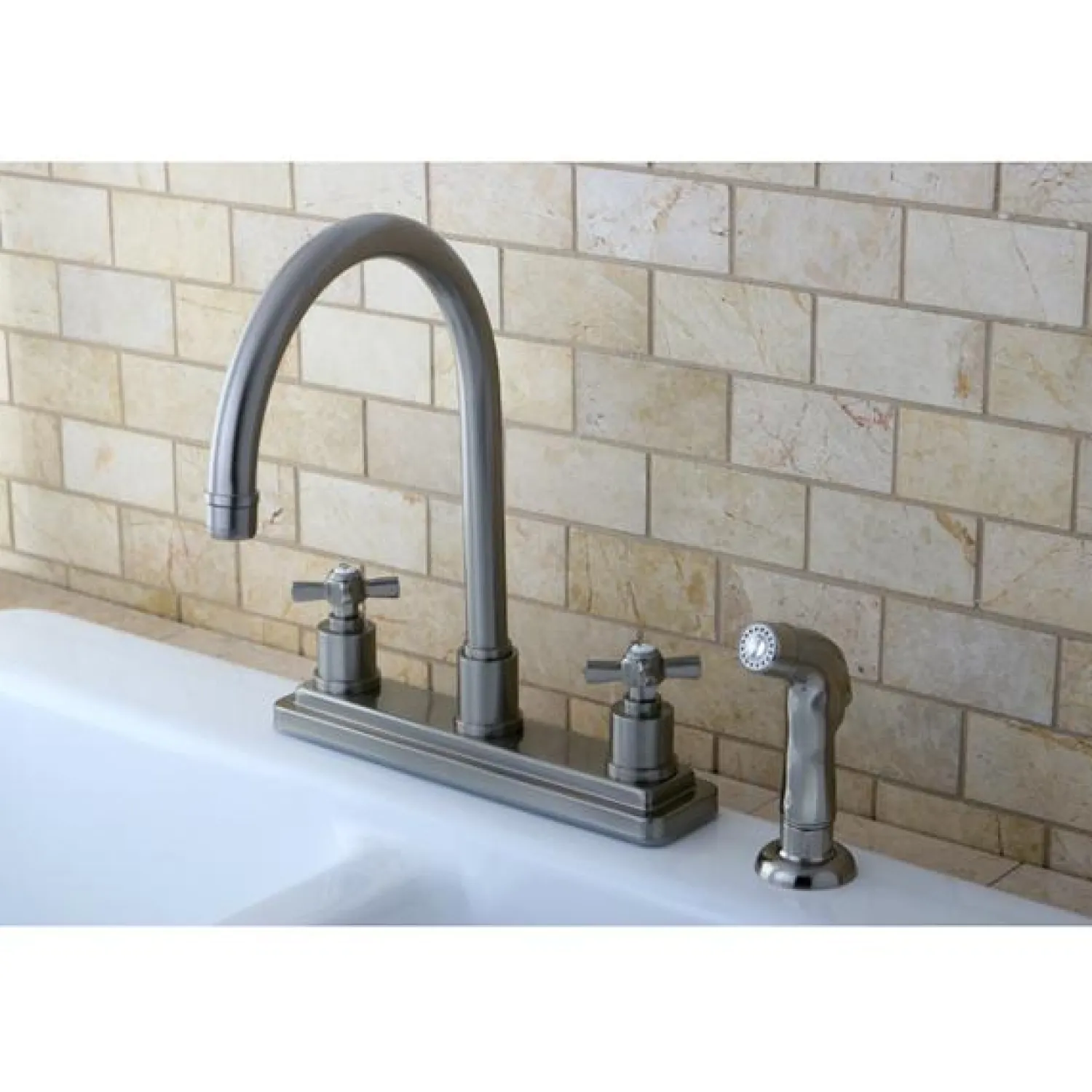 Hot Millennium 8" Centerset Kitchen Faucet Faucets With Side Spray
