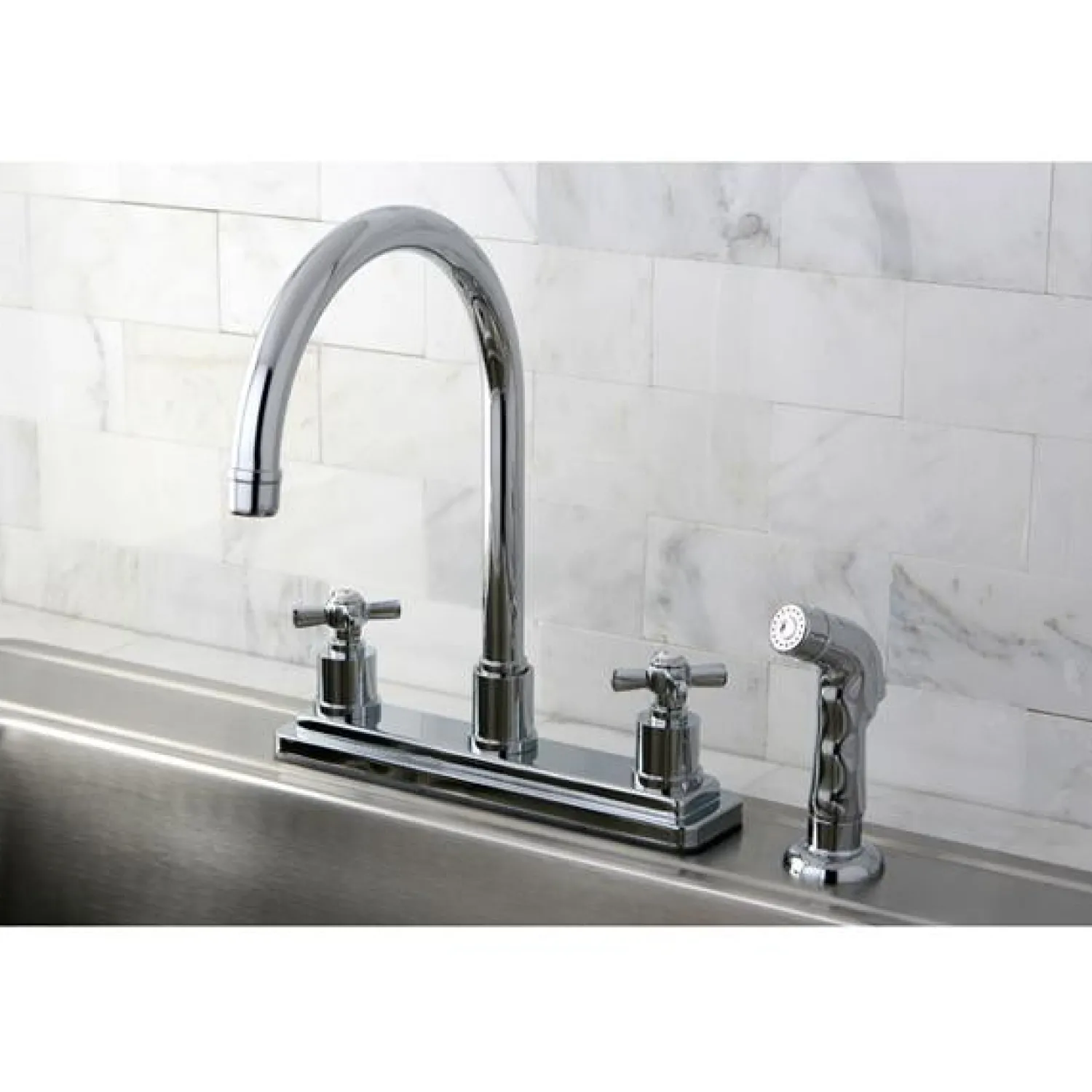 Hot Millennium 8" Centerset Kitchen Faucet Faucets With Side Spray