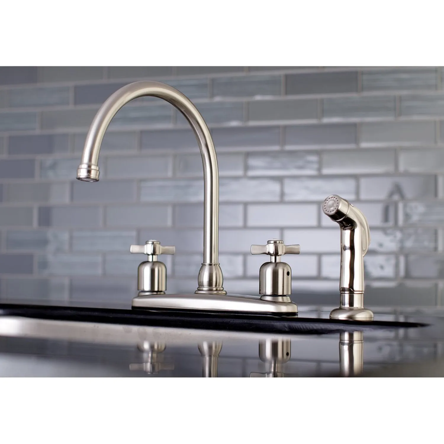 Outlet Millennium Deck Mount Centerset Kitchen Faucet Faucets With Side Spray