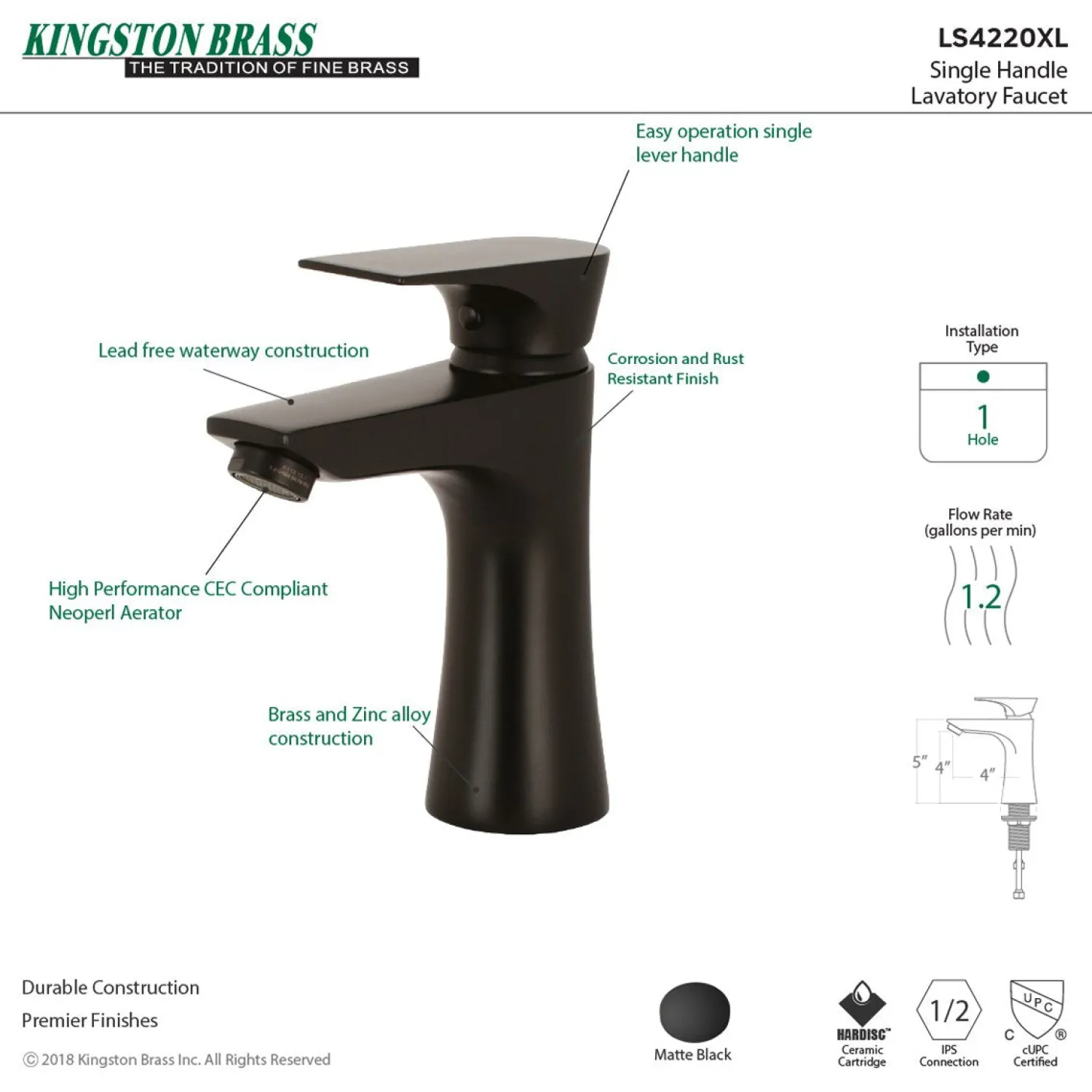 Outlet Millennium Single-Handle Bathroom Faucet Single Hole