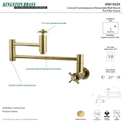 Outlet Millennium Wall Mount Pot Filler Kitchen Faucet Wall Mounted Kitchen Faucets|Single Hole