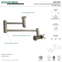 Outlet Millennium Wall Mount Pot Filler Kitchen Faucet Wall Mounted Kitchen Faucets|Single Hole