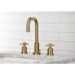 New Millennium Widespread Bathroom Faucet with Brass Pop-Up 8