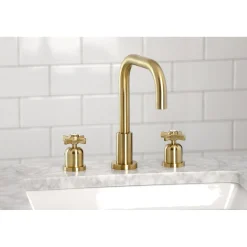 New Millennium Widespread Bathroom Faucet with Brass Pop-Up 8