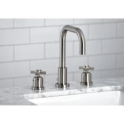 New Millennium Widespread Bathroom Faucet with Brass Pop-Up 8