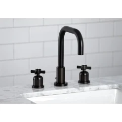 New Millennium Widespread Bathroom Faucet with Brass Pop-Up 8