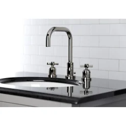 New Millennium Widespread Bathroom Faucet with Brass Pop-Up 8