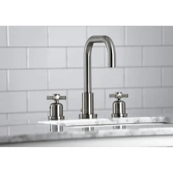New Millennium Widespread Bathroom Faucet with Brass Pop-Up 8