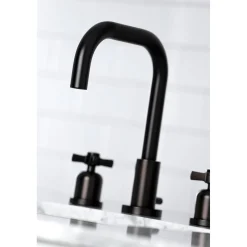 New Millennium Widespread Bathroom Faucet with Brass Pop-Up 8