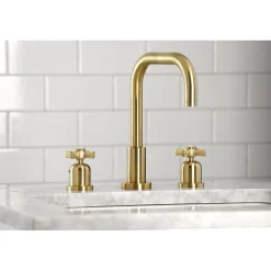 New Millennium Widespread Bathroom Faucet with Brass Pop-Up 8