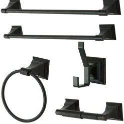 Best Monarch Collection 5-Piece Towel Bar Bath Hardware Set Towel Rings|Accessory Packages