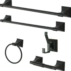 Best Monarch Collection 5-Piece Towel Bar Bath Hardware Set Towel Rings|Accessory Packages