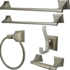Best Monarch Collection 5-Piece Towel Bar Bath Hardware Set Towel Rings|Accessory Packages