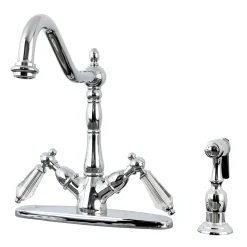 Online Mono Deck Mount Kitchen Faucet with Brass Sprayer Faucets With Side Spray
