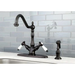 Best Mono Deck Mount Kitchen Faucet with Brass Sprayer Faucets With Side Spray