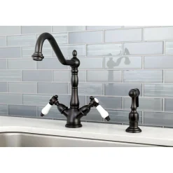 Best Mono Deck Mount Kitchen Faucet with Brass Sprayer Faucets With Side Spray