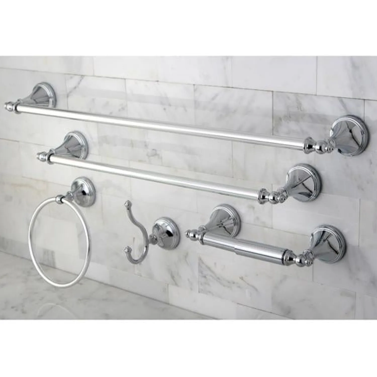 Online Naples Collection 5-Piece Towel Bar Bath Hardware Set Towel Rings|Accessory Packages
