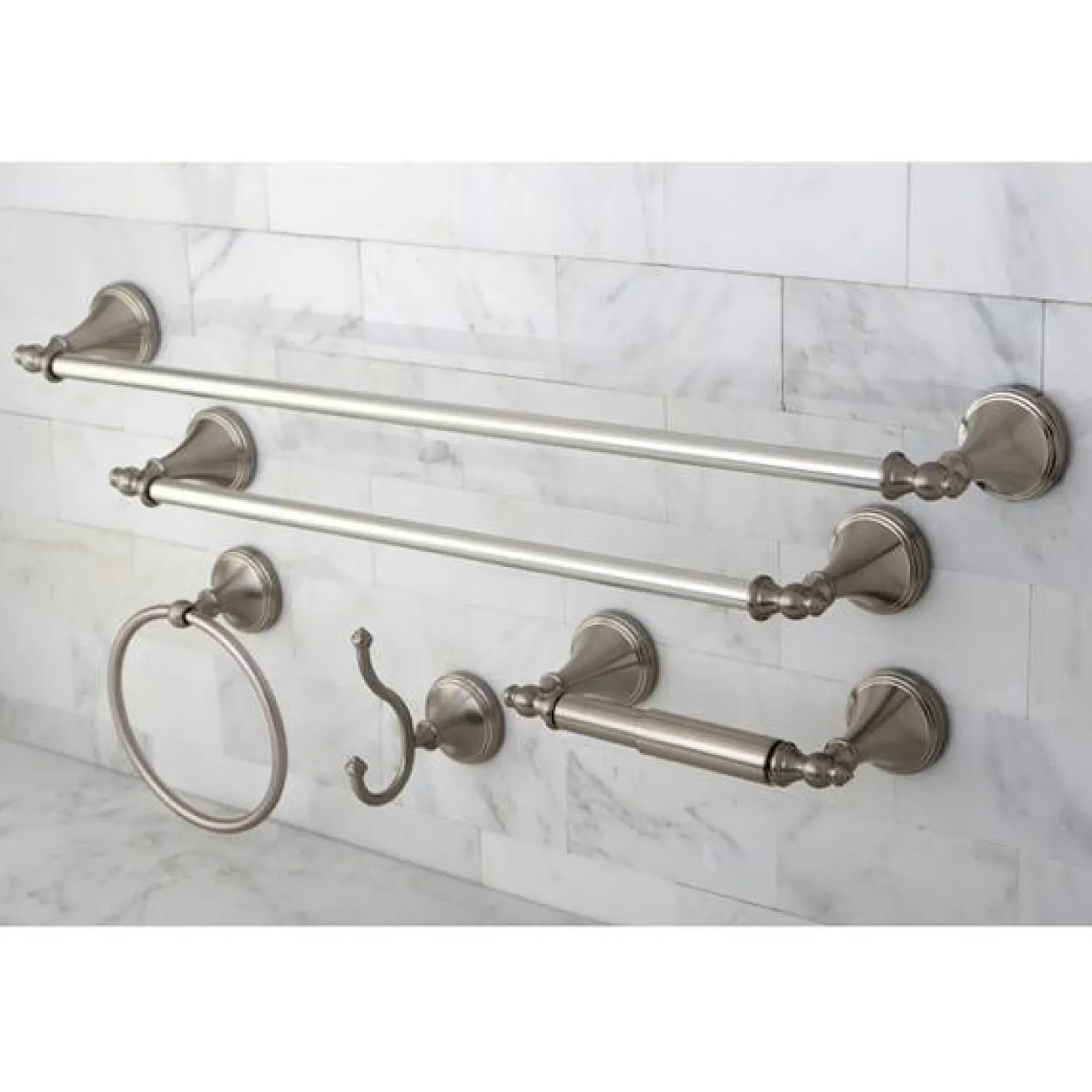 Online Naples Collection 5-Piece Towel Bar Bath Hardware Set Towel Rings|Accessory Packages