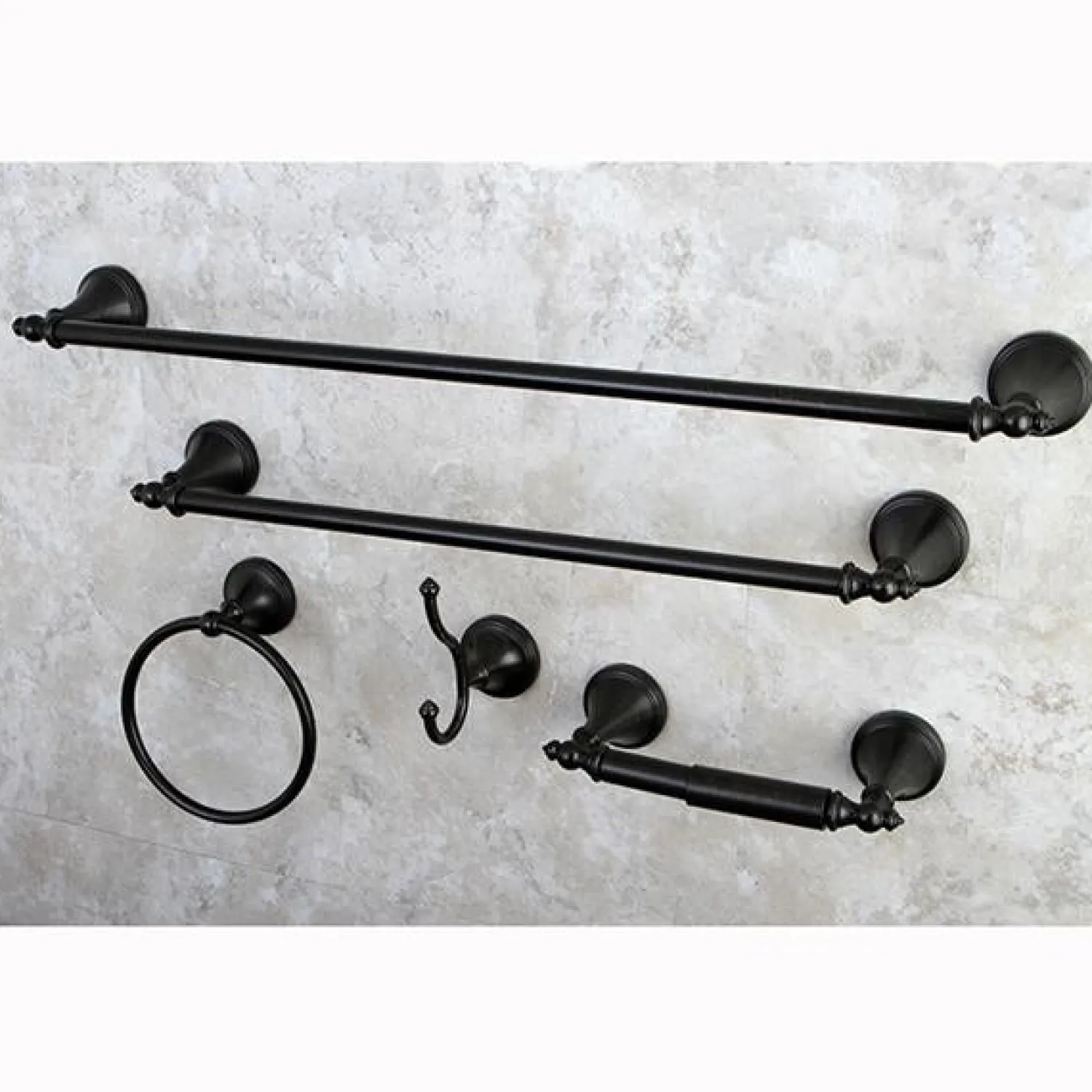 Online Naples Collection 5-Piece Towel Bar Bath Hardware Set Towel Rings|Accessory Packages
