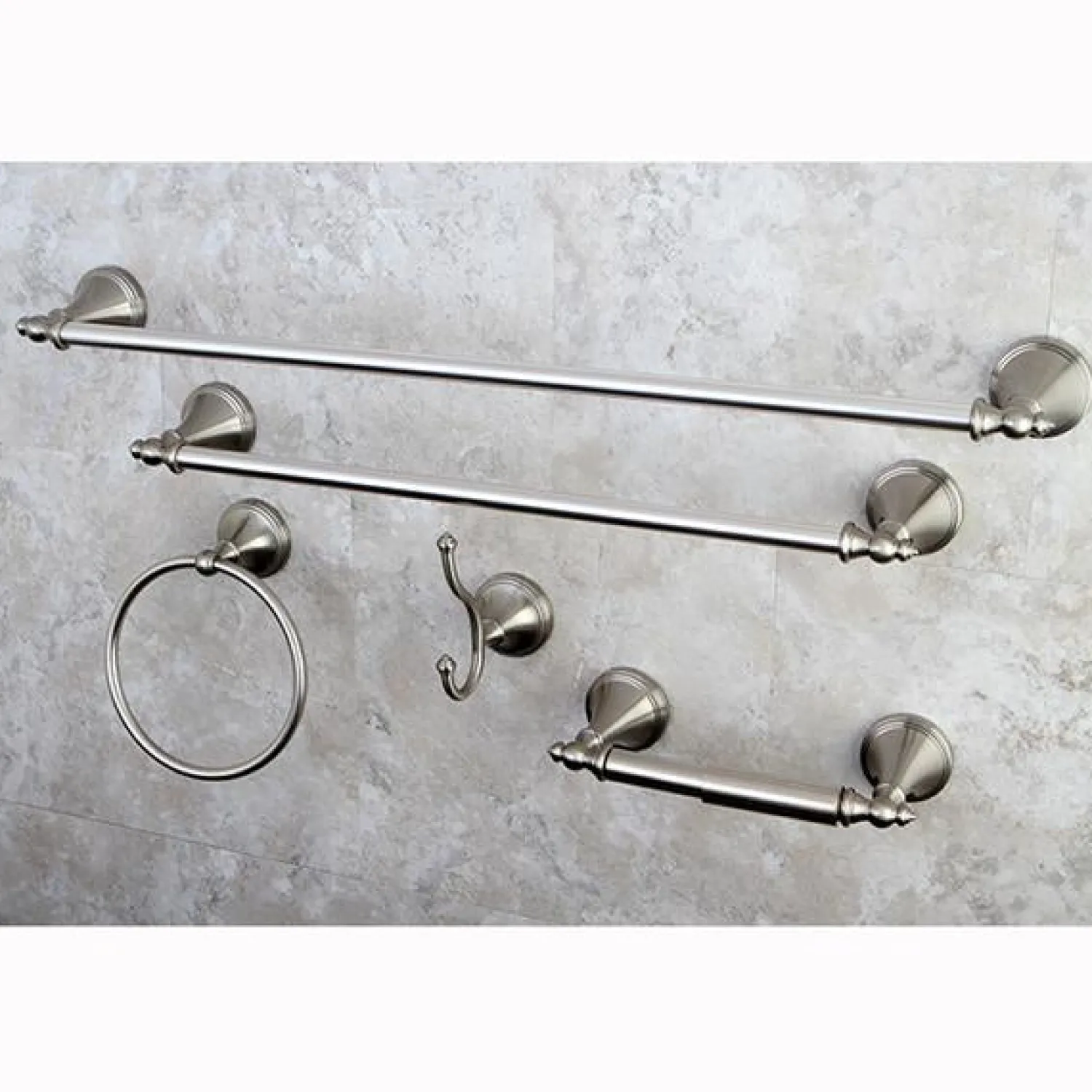 Online Naples Collection 5-Piece Towel Bar Bath Hardware Set Towel Rings|Accessory Packages