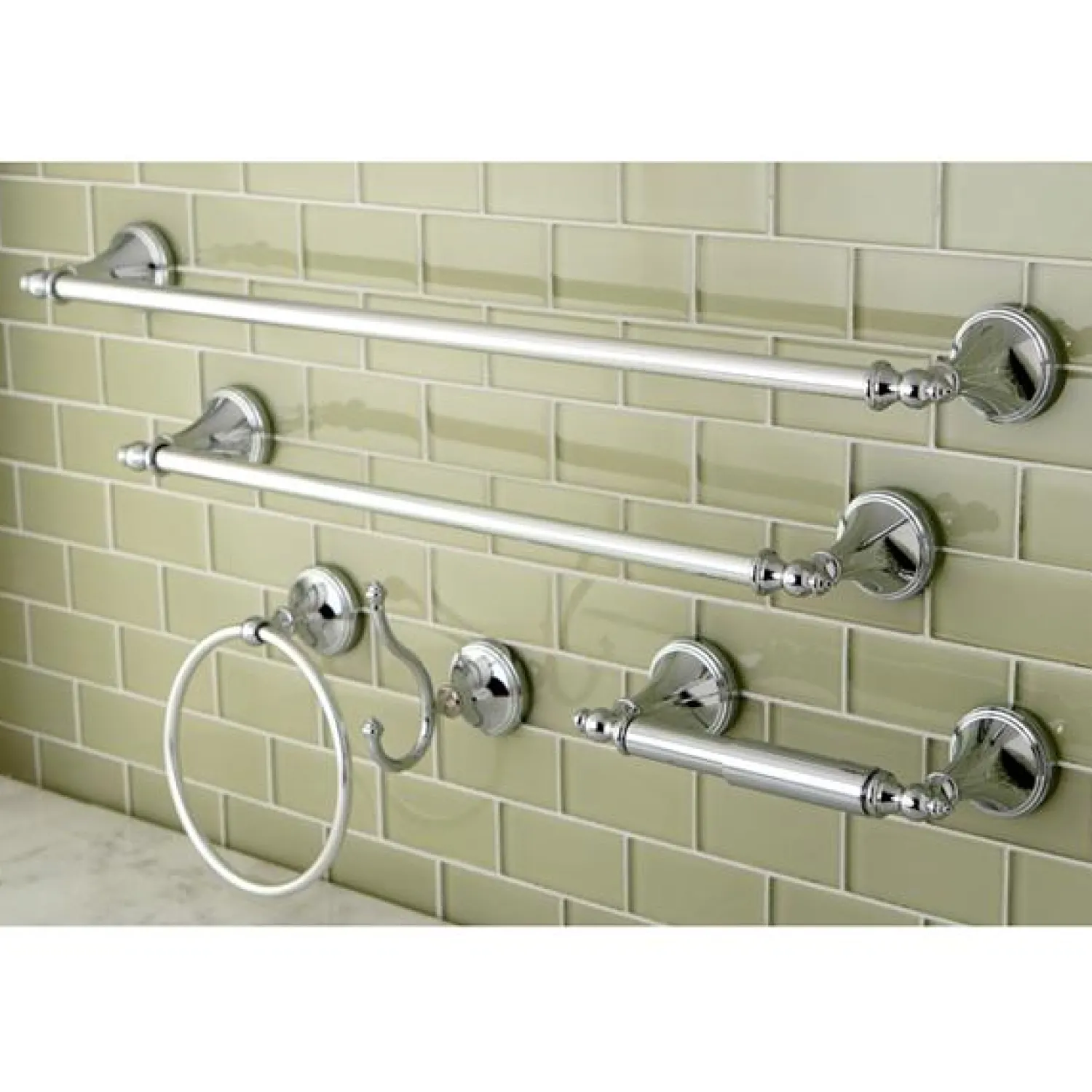 Online Naples Collection 5-Piece Towel Bar Bath Hardware Set Towel Rings|Accessory Packages