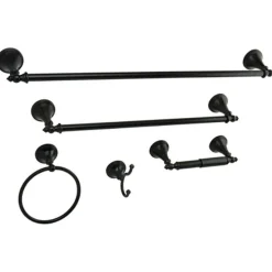 Online Naples Collection 5-Piece Towel Bar Bath Hardware Set Towel Rings|Accessory Packages