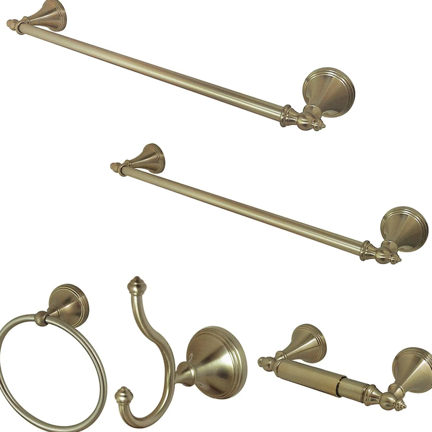 Online Naples Collection 5-Piece Towel Bar Bath Hardware Set Towel Rings|Accessory Packages