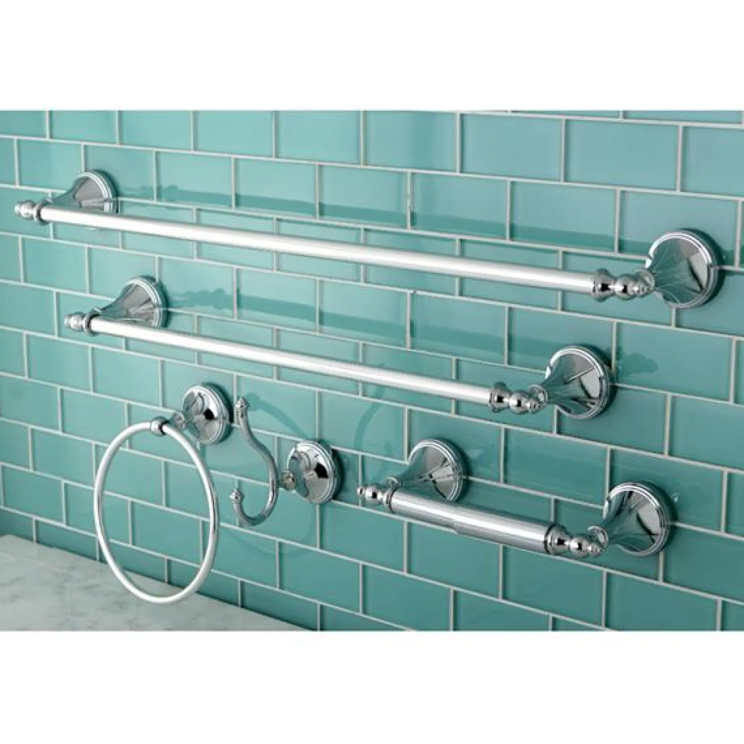 Online Naples Collection 5-Piece Towel Bar Bath Hardware Set Towel Rings|Accessory Packages