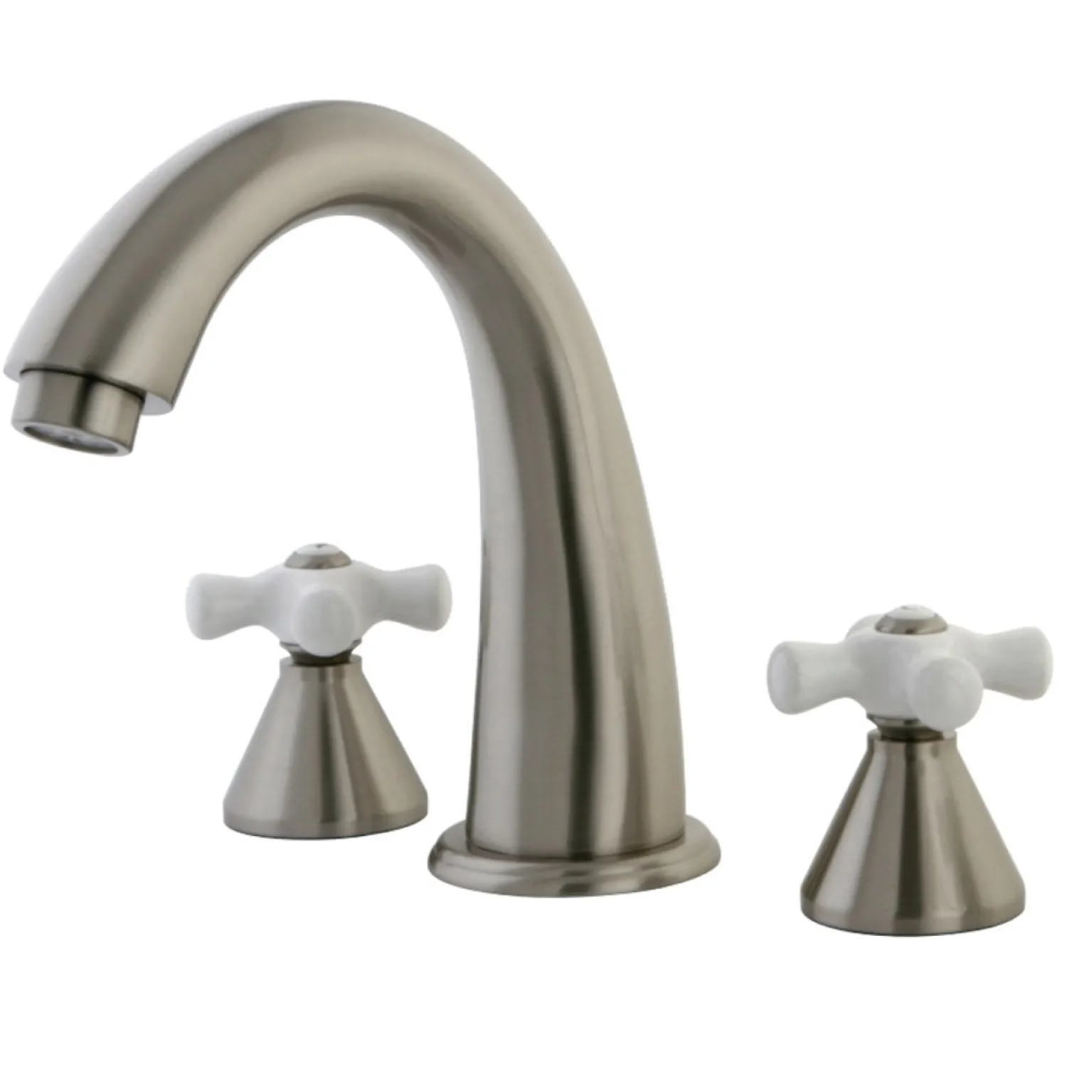 Hot Naples Roman Tub Filler with Porcelain Cross Handle Tub Faucets