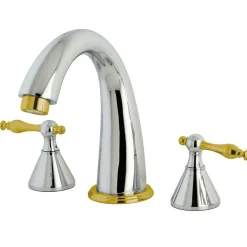Hot Naples Roman Tub Filler with Metal Lever Handle Tub Faucets