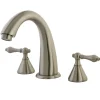 Naples Solid Brass Roman Tub Filler with Two Handle Tub Faucets