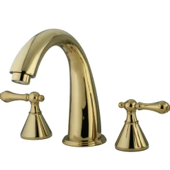 Naples Solid Brass Roman Tub Filler with Two Handle Tub Faucets