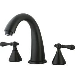 Naples Solid Brass Roman Tub Filler with Two Handle Tub Faucets
